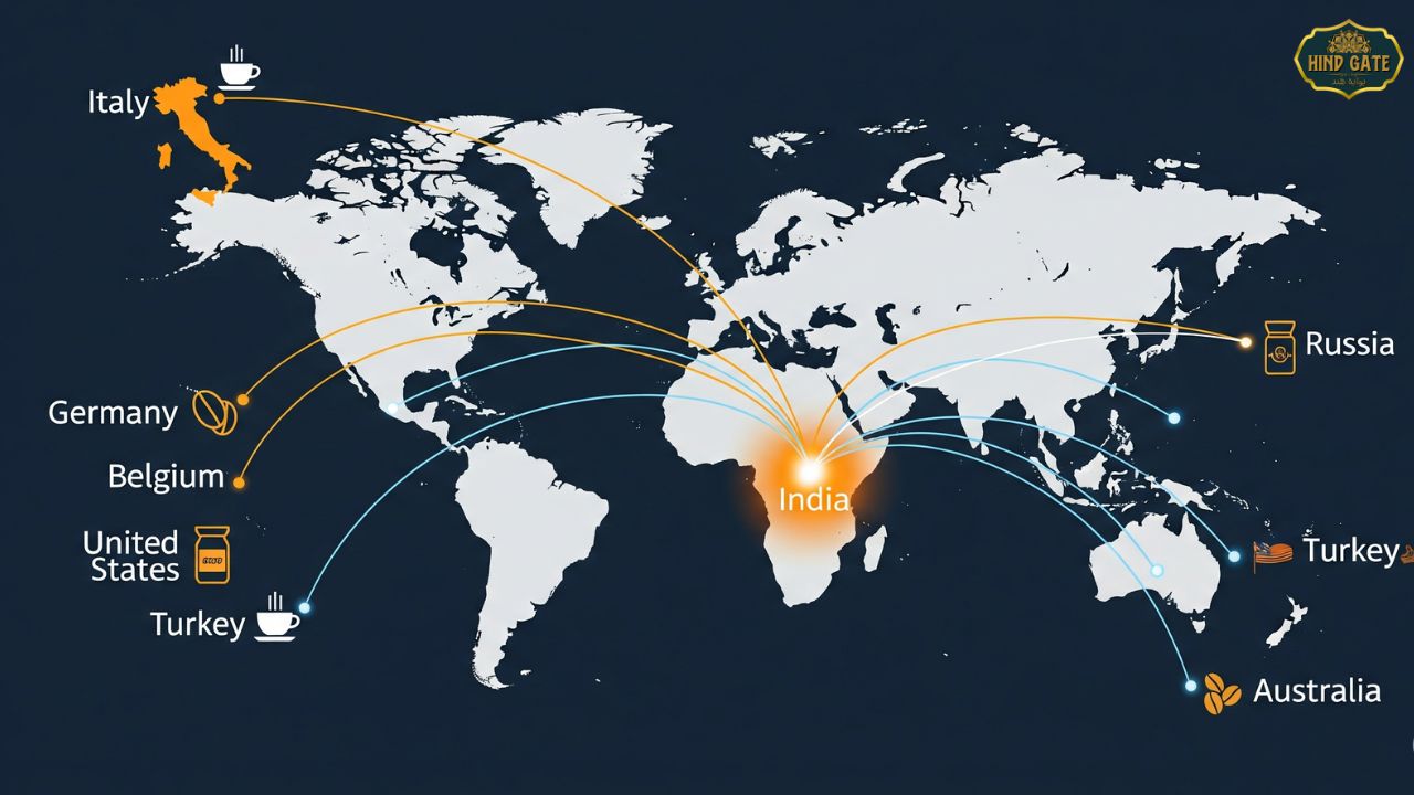 Indian coffee export countries, top international buyers