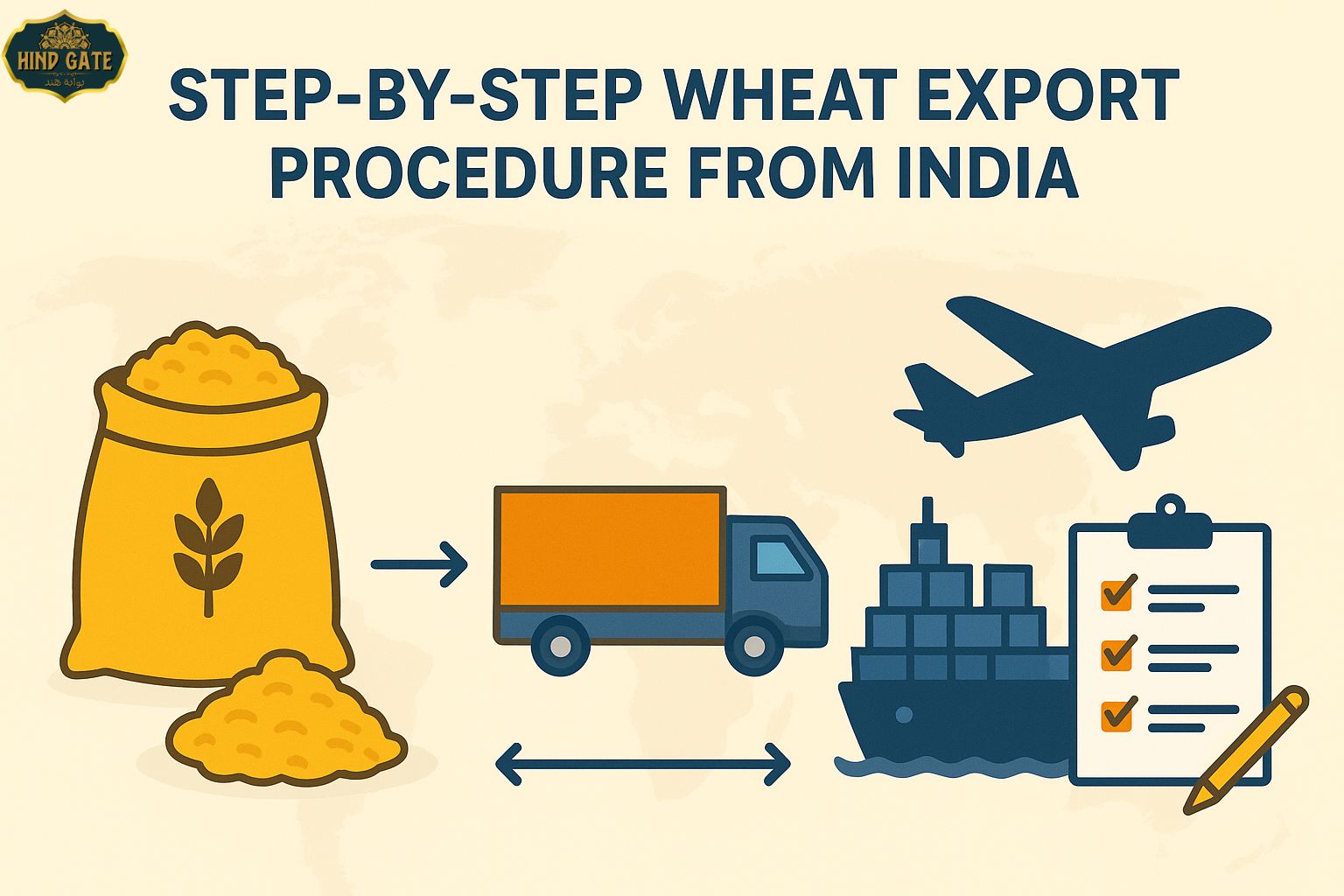 Wheat Export Process from India – Collection, Transportation, Shipping, and Documentation