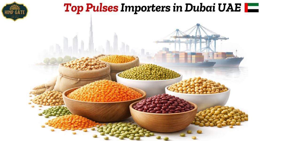 Top pulses importers in Dubai UAE showcasing lentils, chickpeas, and beans for bulk trade