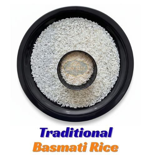 Traditional basmati rice grains natural texture view